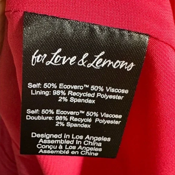 ๐ For Love And Lemons Pink Wendy Mini Dress - Picture 8 of 8